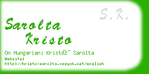 sarolta kristo business card